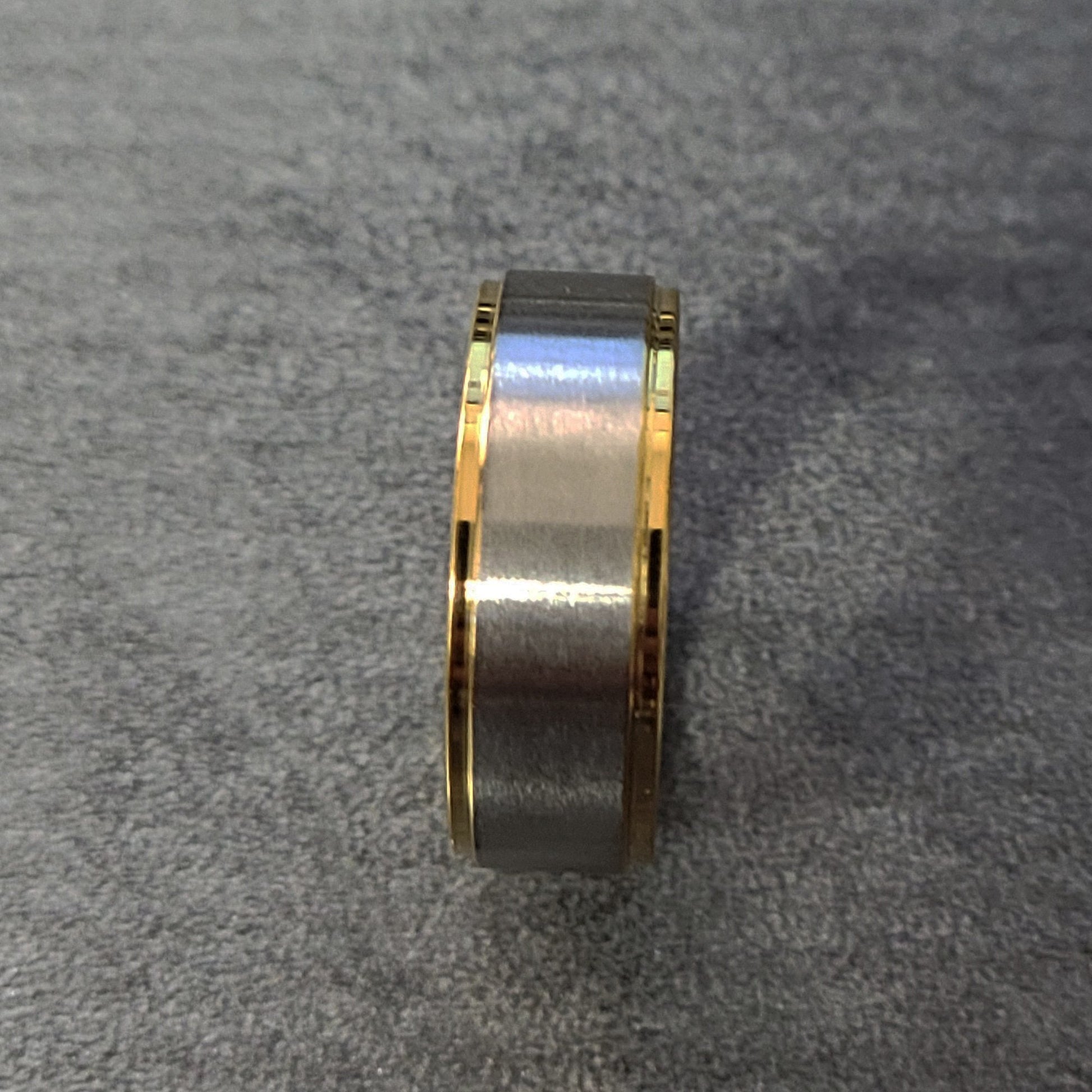 ThinkEngraved Promise Ring Personalized Men's Traditional Gold and Silver Promise Ring - Handwriting Ring