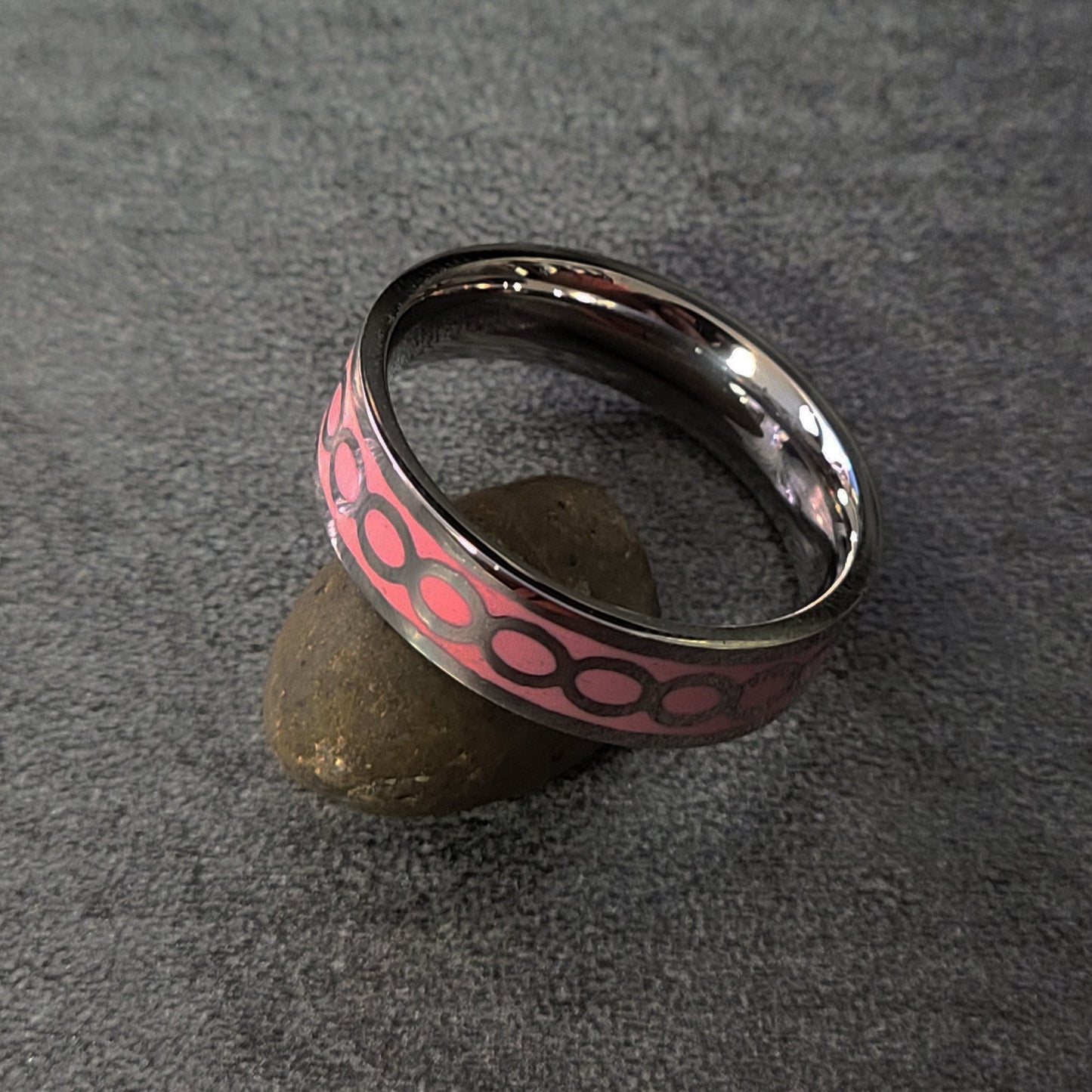 ThinkEngraved Promise Ring Personalized Women's Wedding Band Promise Ring - Pink Infinity Band