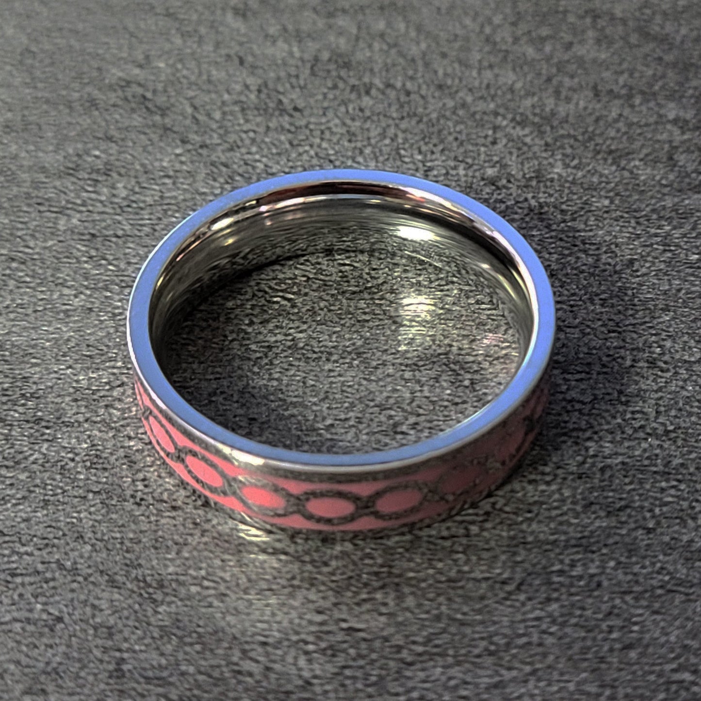 ThinkEngraved Promise Ring Personalized Women's Wedding Band Promise Ring - Pink Infinity Band