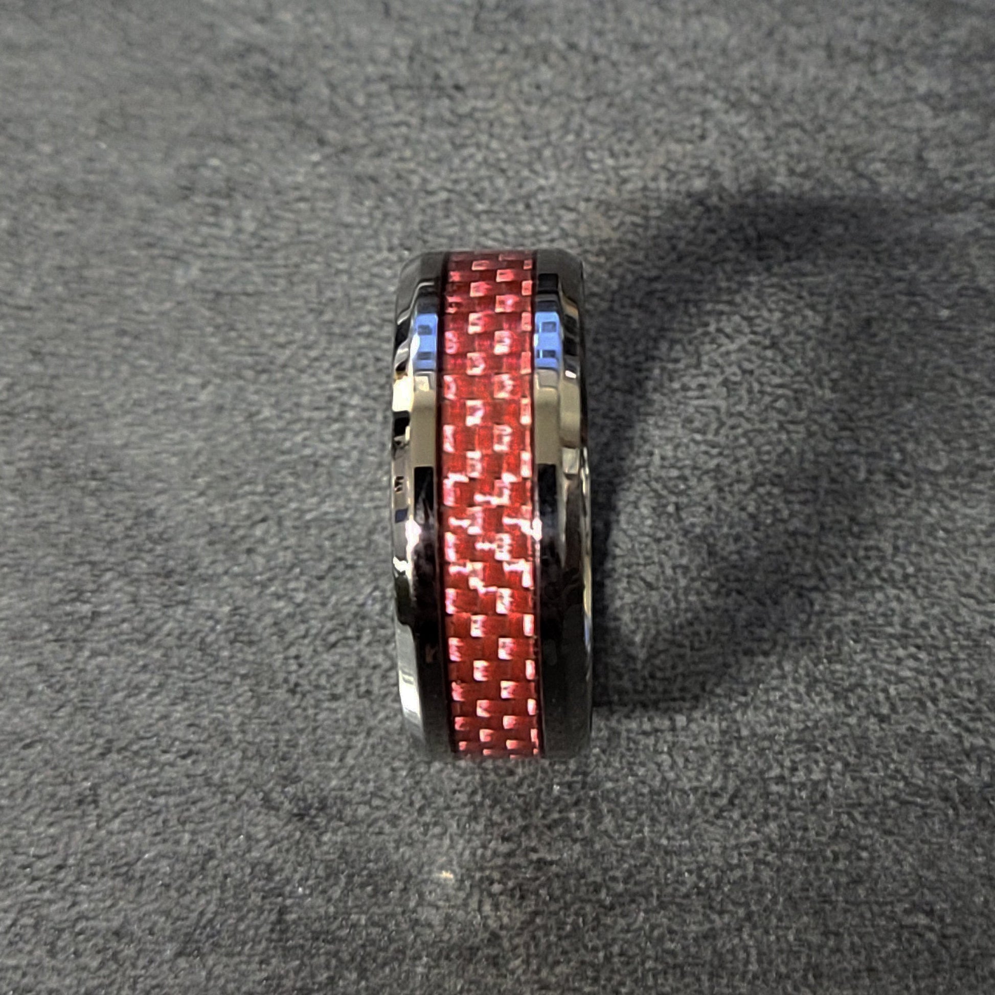 ThinkEngraved Promise Ring Personalized Women's Wedding or Promise Ring - Pink Carbon Fiber