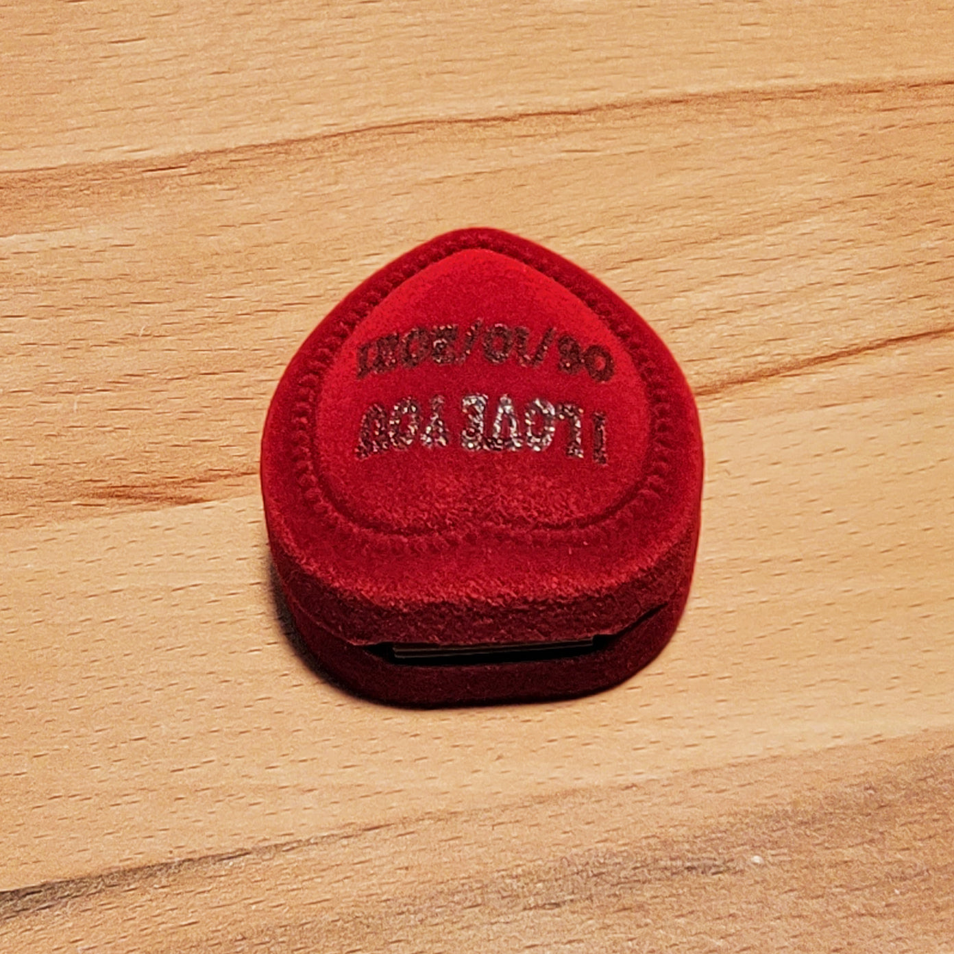 ThinkEngraved ring box Personalized Heart Ring Box - Custom Engraved Ring Box - Handwriting Ring Box