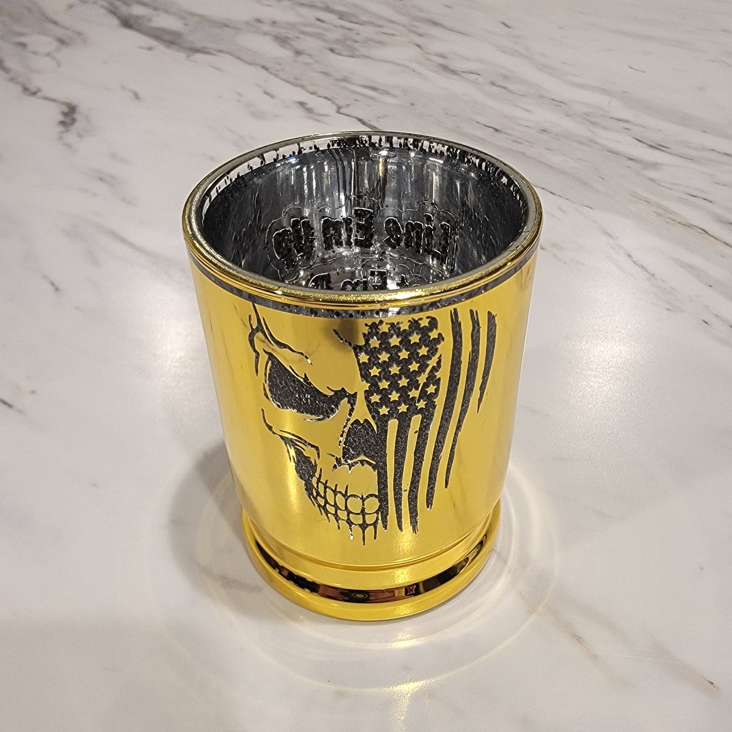 ThinkEngraved Shot Glass Personalized Shot Glass - .50 Caliber Shell - Photo and Engraved Shot Glass
