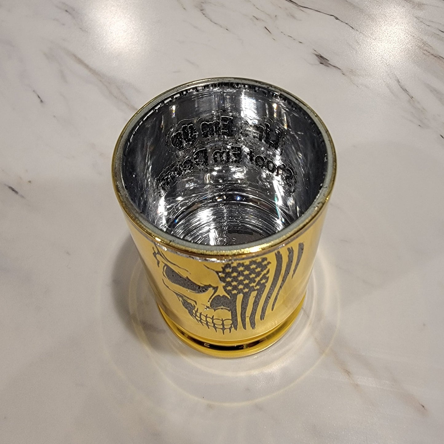ThinkEngraved Shot Glass Personalized Shot Glass - .50 Caliber Shell - Photo and Engraved Shot Glass