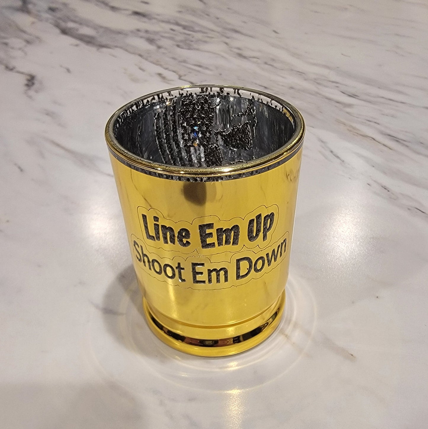 ThinkEngraved Shot Glass Personalized Shot Glass - .50 Caliber Shell - Photo and Engraved Shot Glass