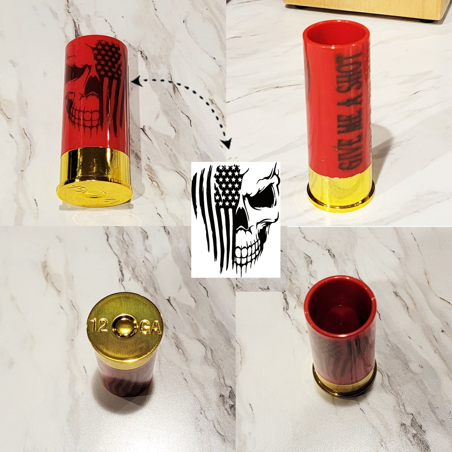 ThinkEngraved Shot Glass Personalized Shotgun Shell Shot Glass - Engraved 12 Gauge Shot Glass
