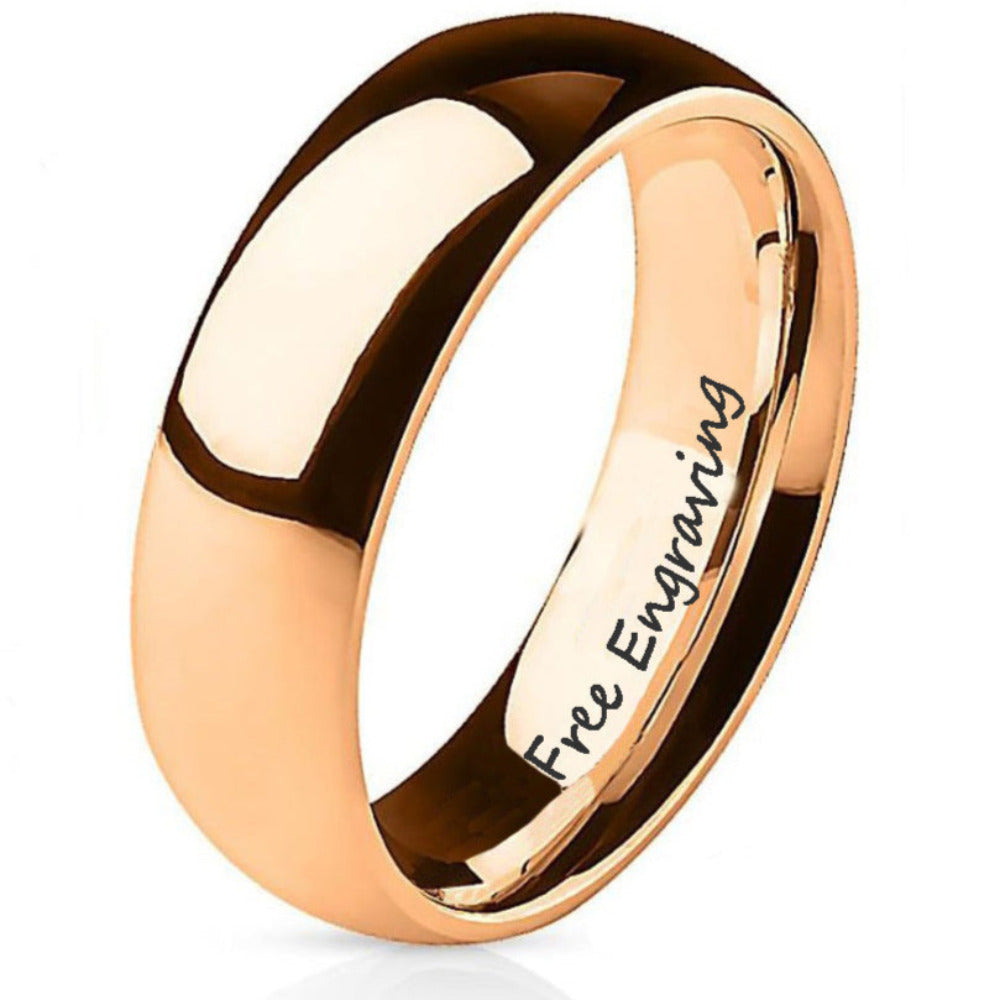 ThinkEngraved wedding Band 5 Personalized Men's Rose Gold Promise Ring - Engraved Men's Ring