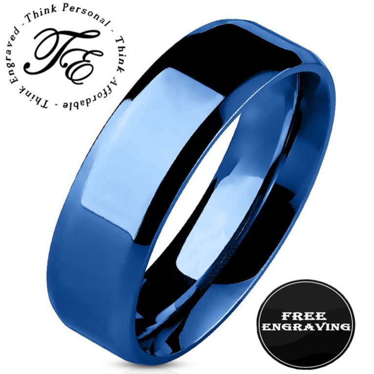 ThinkEngraved wedding Band 6mm size 5 Men's Custom Engraved Wedding Ring - Personalized Handwriting Ring For Guy's