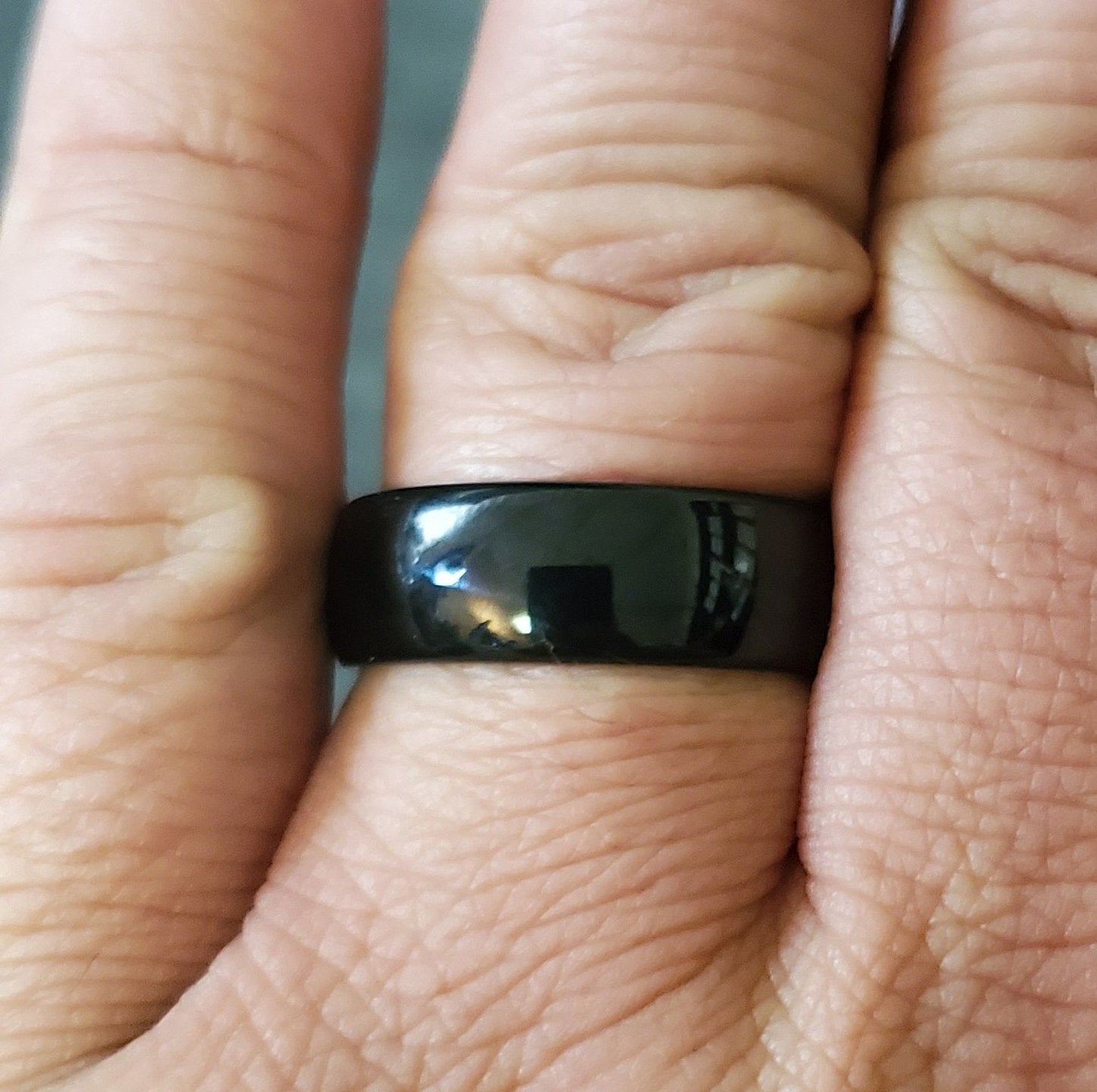 ThinkEngraved wedding Band Custom Engraved Men's Black Tungsten Wedding Ring - Wedding Ring For Guy's