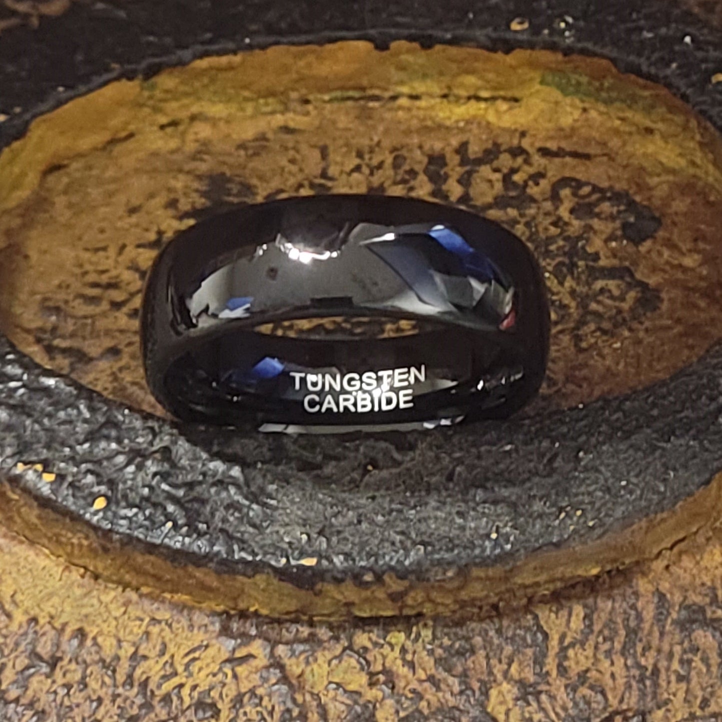 ThinkEngraved wedding Band Custom Engraved Men's Black Tungsten Wedding Ring - Wedding Ring For Guy's