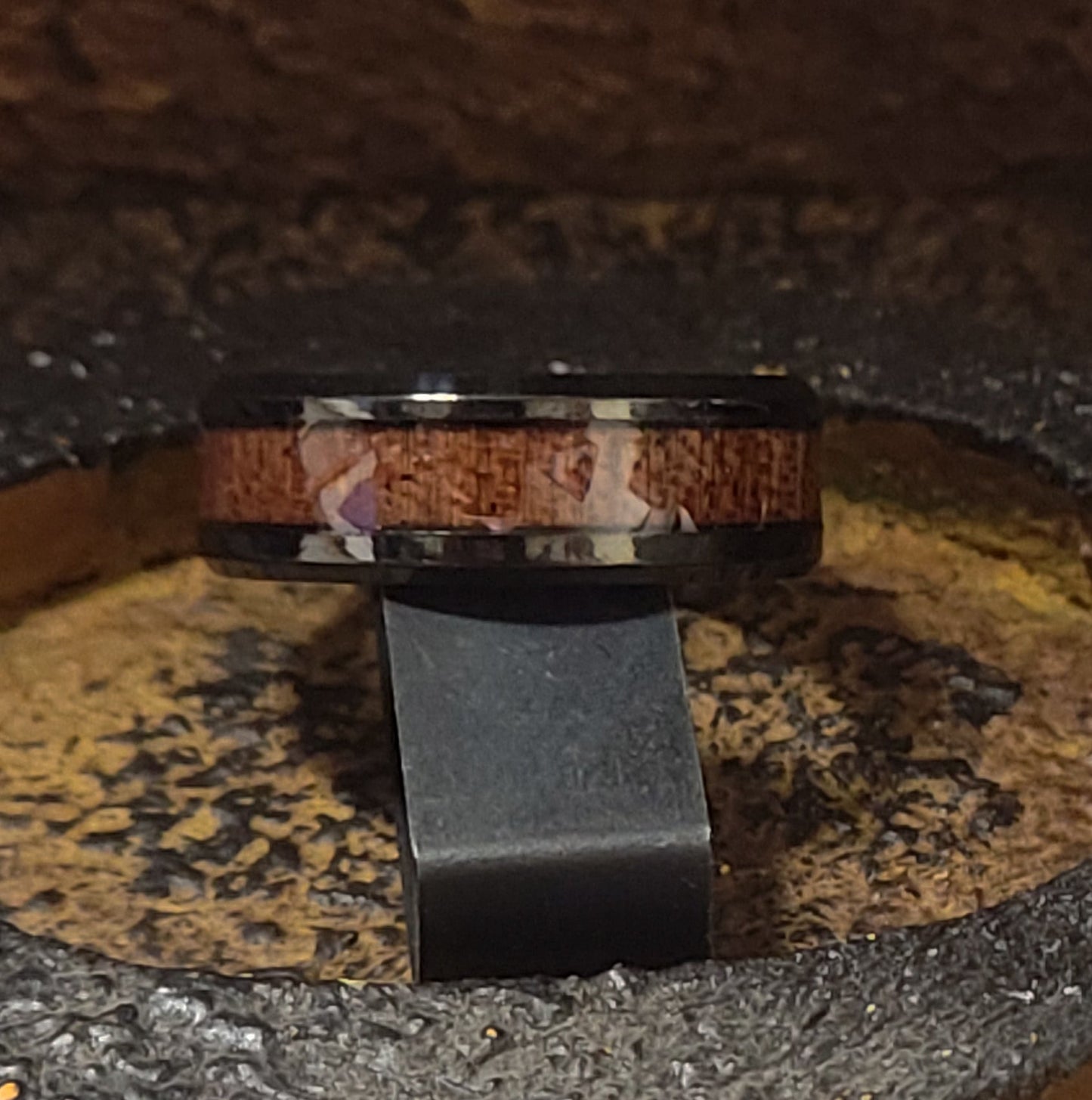 ThinkEngraved wedding Band Custom Engraved Men's Black Wood Wedding Ring - Wood Wedding Ring For Guys