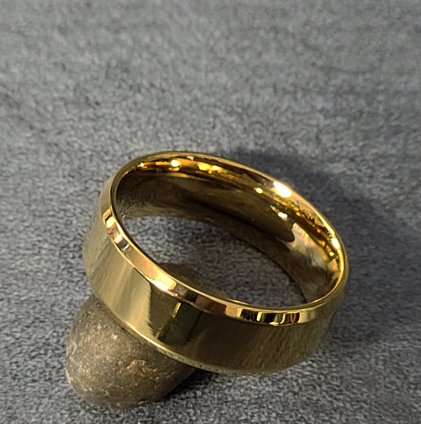 ThinkEngraved wedding Band Personalized Engraved Men's Gold Wedding Ring - Handwriting Ring