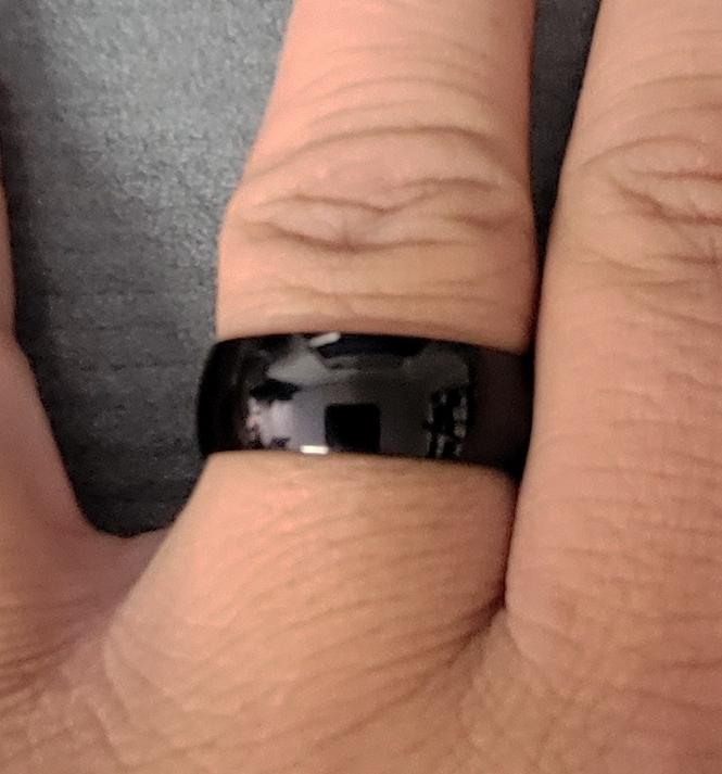 ThinkEngraved wedding Band Personalized Men's Black Wedding Ring - Engraved Men's Ring Handwriting Ring