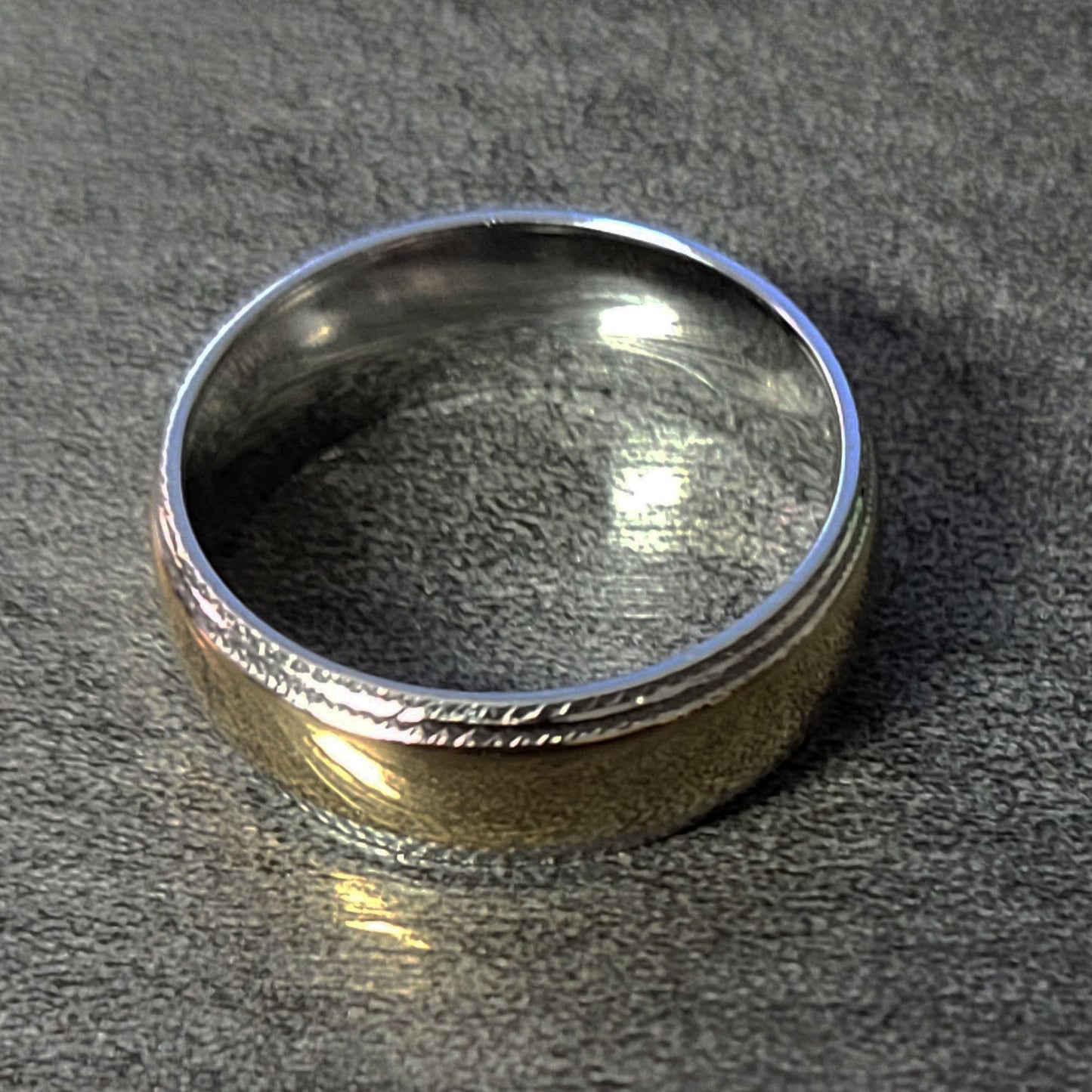 ThinkEngraved wedding Band Personalized Men's Wedding Band - Xband 14k Gold Over Stainless Steel