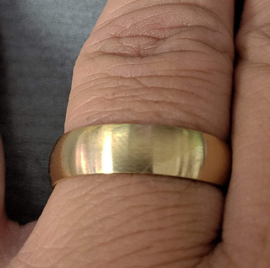ThinkEngraved wedding Band Personalized Women's Wedding Band - Matte 18k Gold Over Stainless Steel