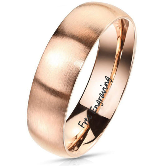 ThinkEngraved wedding Ring 5 Men's Custom Engraved Rose Gold Wedding Ring - Personalized Wedding Ring For Him