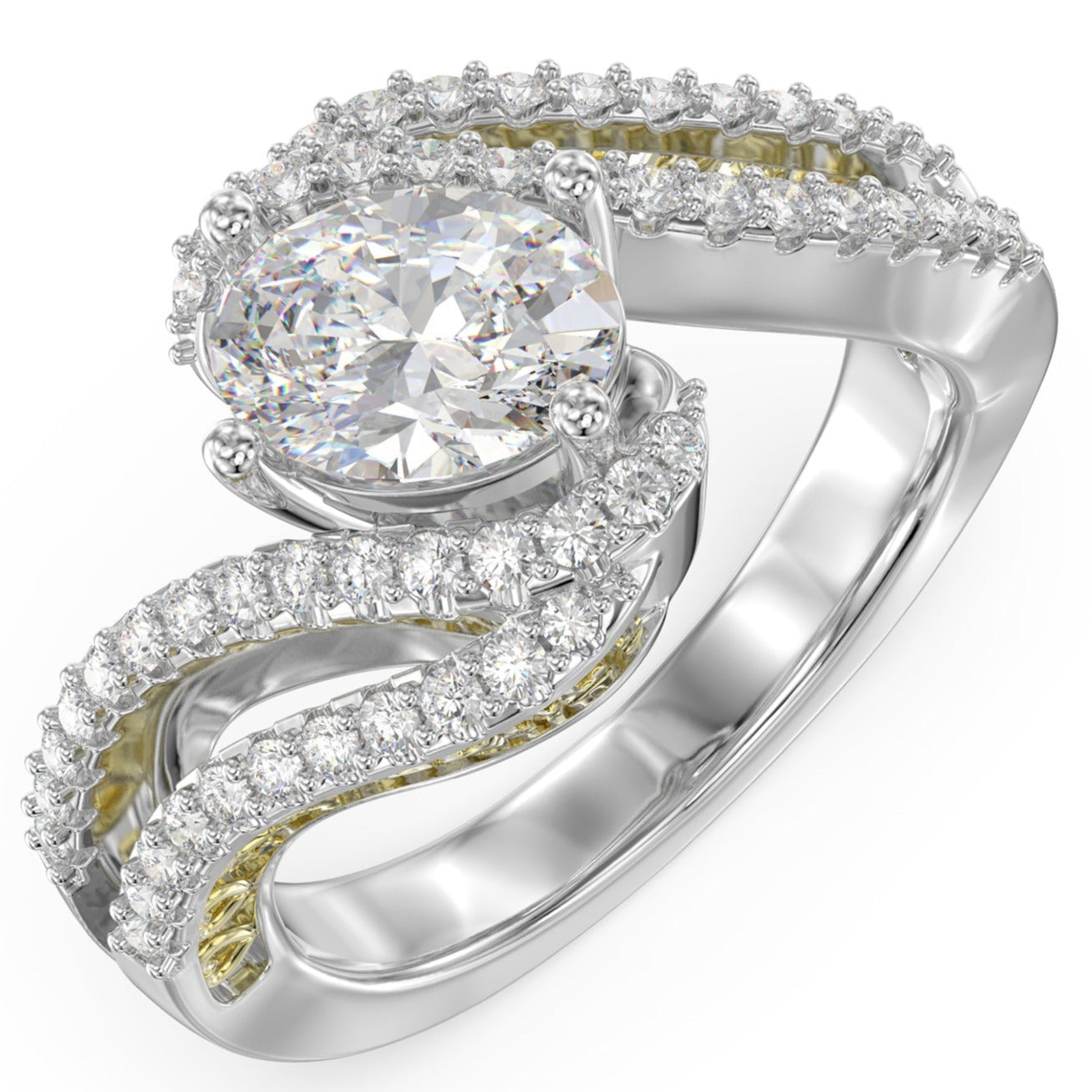 ThinkEngraved Womens Wedding Rings 4 / Cubic Zirconia Personalized Women's Wedding Engagement Ring 1.25ct Oval Cut Solitaire