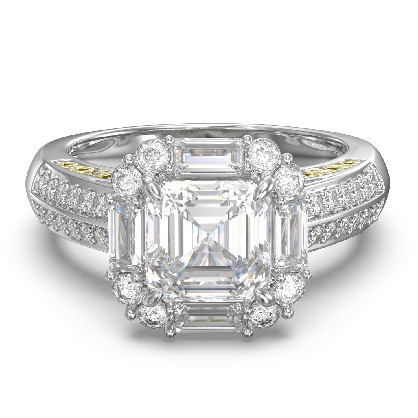 ThinkEngraved Womens Wedding Rings 4 / Man Made Diamond Personalized Women's Wedding Engagement Ring 2ct Pillow Cut Solitaire.