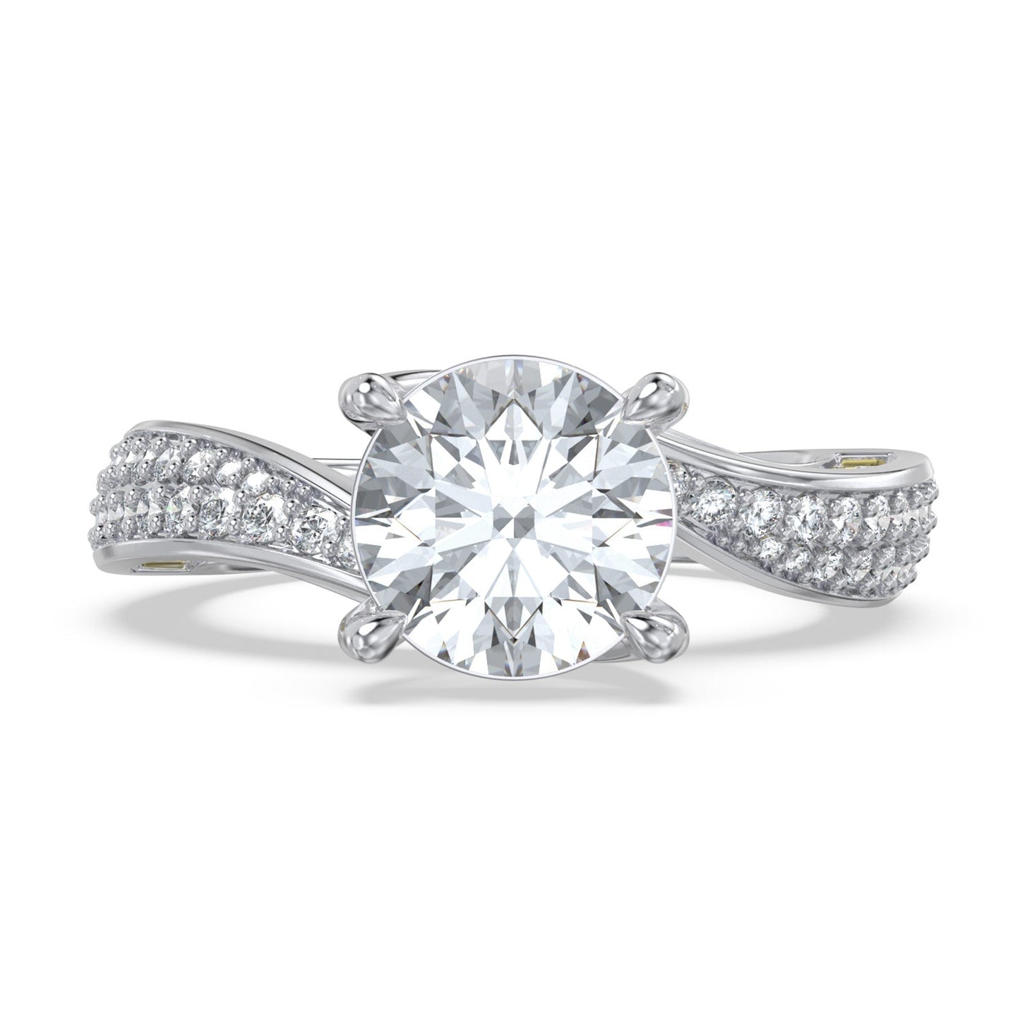 ThinkEngraved Womens Wedding Rings Personalized Wedding Ring 2.1 Karat Moisannite Solitaire 14k White Gold Finish