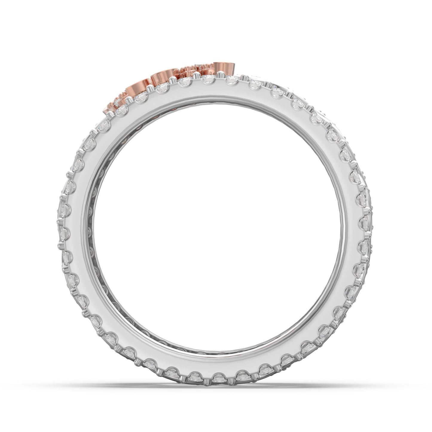 ThinkEngraved Womens Wedding Rings Personalized Women's Wedding 3D Ring Initials Cut Out Round Cut Gems