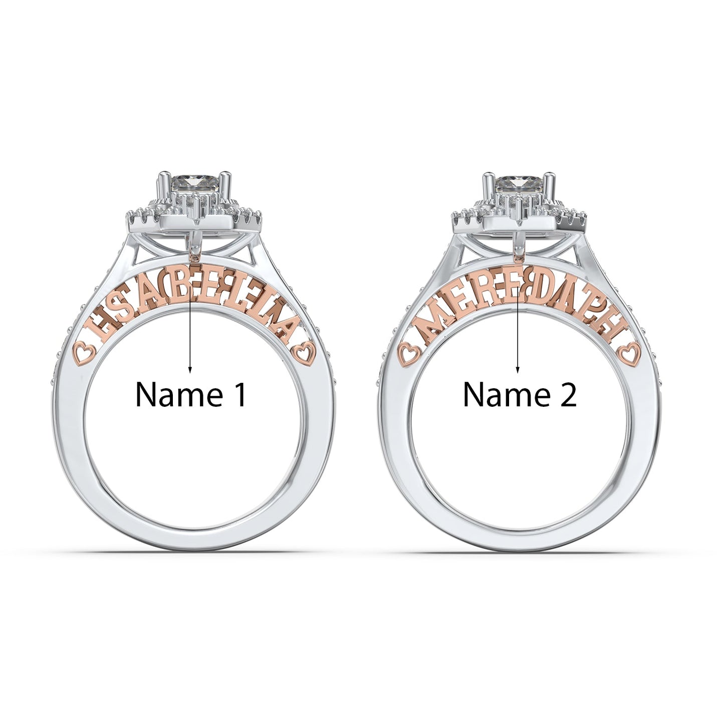 ThinkEngraved Womens Wedding Rings Personalized Women's Wedding Ring Emerald Cut Solitaire .925 Sterling Silver