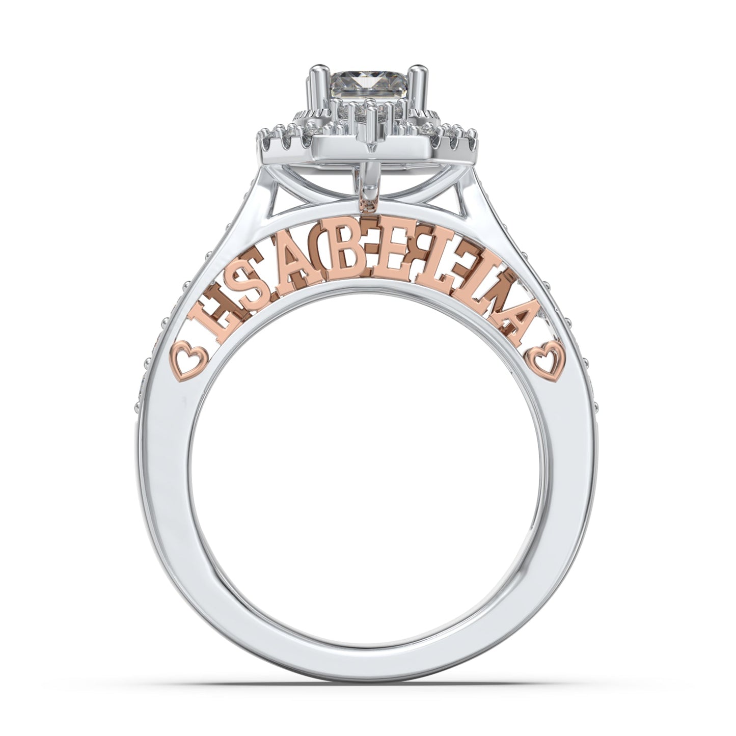 ThinkEngraved Womens Wedding Rings Personalized Women's Wedding Ring Emerald Cut Solitaire .925 Sterling Silver