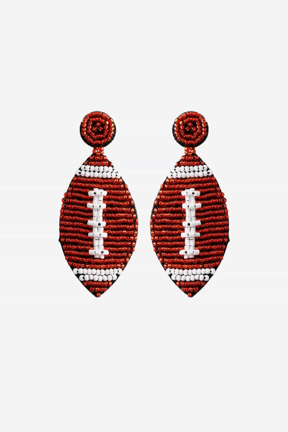Trendsi Deep Red / One Size Beaded Dangle Earrings
