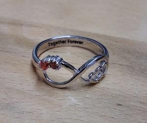 2 Stone Infinity Hearts Mothers or Couples Ring