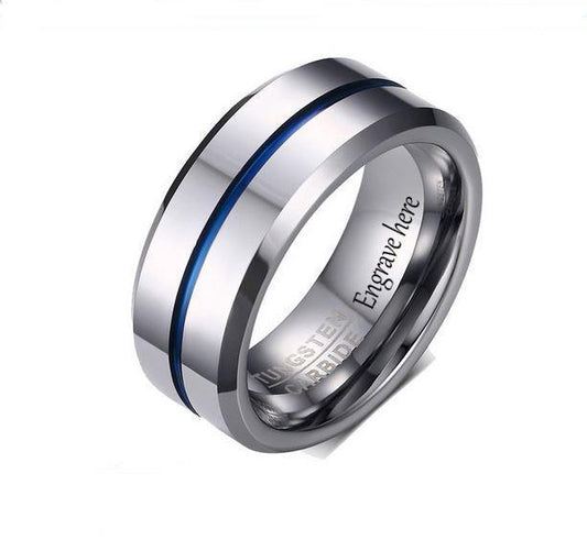 personalized tungsten ring