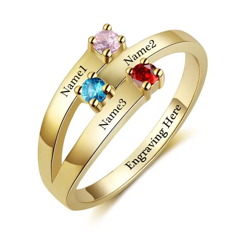 14k Gold and 14k Rose Gold Mother&#39;s Rings