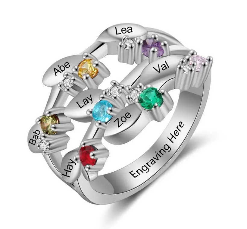 7 &amp; 8 Birthstone mother&#39;s rings