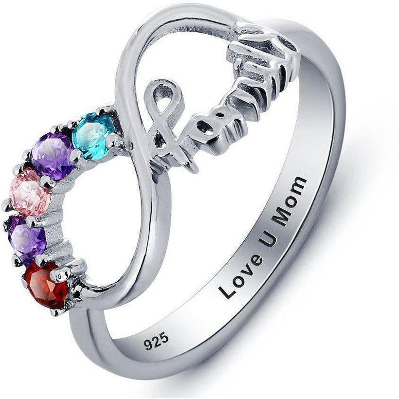 5 Birthstone Custom Mother&#39;s Rings