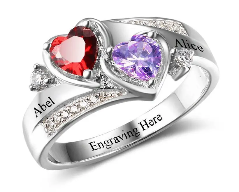 Sterling Silver Engraved Promise Rings For Her