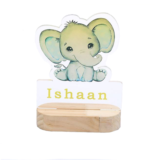 jo custom light Blue Elephant Custom Kids Name Night Light red or Blue - Elephant Name Light