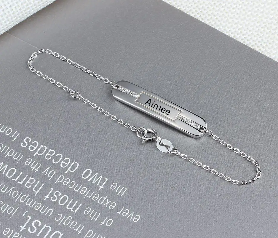 JO engraved bracelet Sterling Silver Middle Jewels Engraved Bracelet