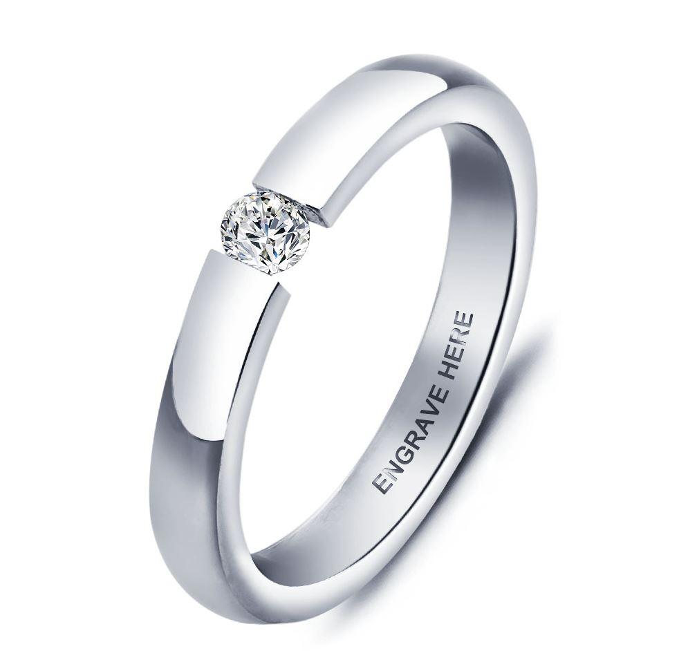 JO Engraved Ring Stainless Steel Engraved Promise Ring