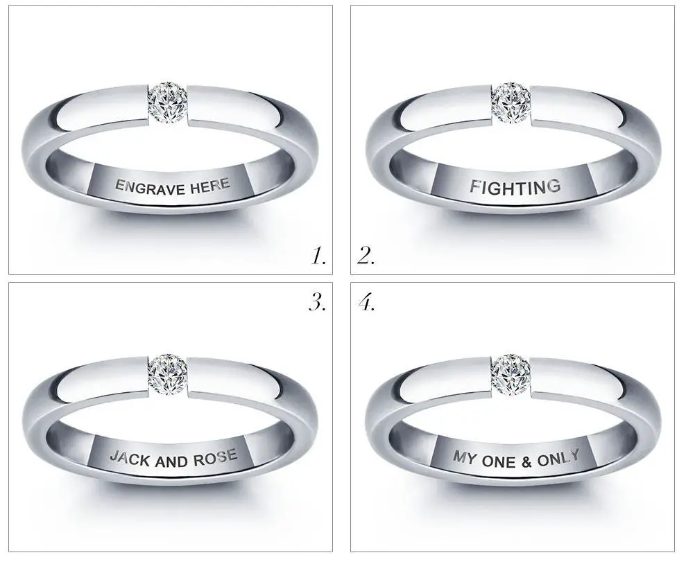 JO Engraved Ring Stainless Steel Engraved Promise Ring