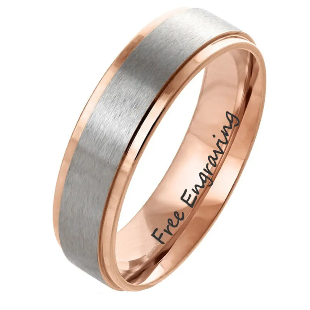 Think Engraved Promise Ring 5 Personalized Engraved Men's Rose Gold Promise Ring - Engraved Handwriting Ring