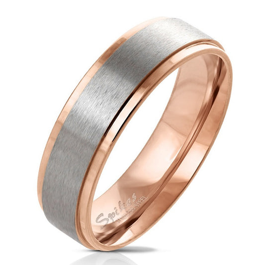Think Engraved Promise Ring 5 Personalized Women's Promise Ring - 14k Rose Gold Brushed Stainless Steel