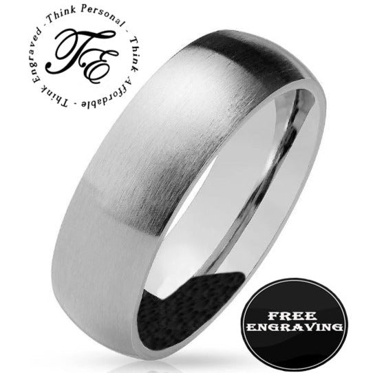 Think Engraved Promise Ring 6mm Size 5 Men's Custom Engraved Silver Promise Ring - Personalized Silver Promise Ring For Guys
