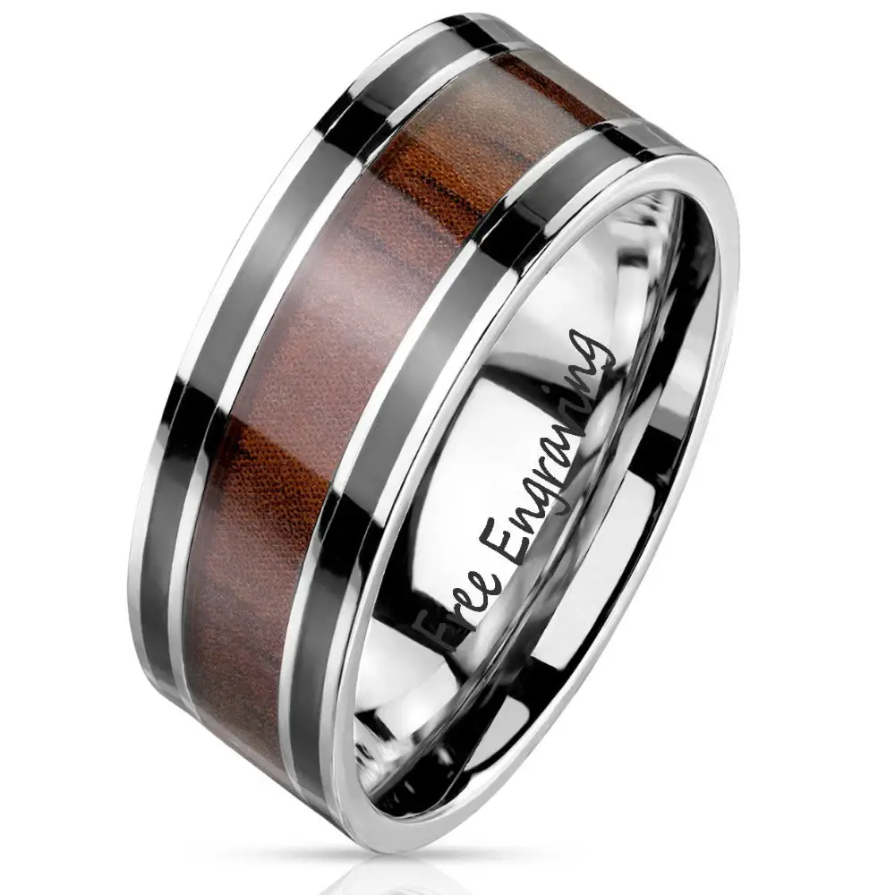 Think Engraved Promise Ring 7 Custom Engraved Men's Wood Promise Ring - Personalized Promise Ring For Guys