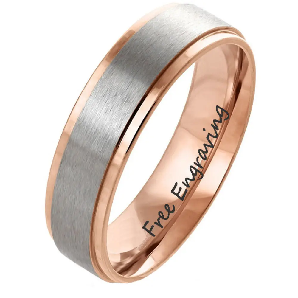 Think Engraved wedding Band 5 Personalized Engraved Men's Rose Gold Wedding Ring - Engraved Handwriting Ring