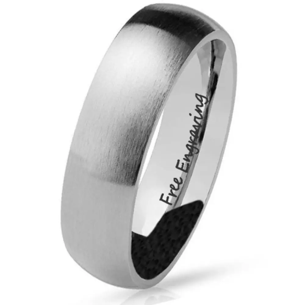 Think Engraved wedding Band 6mm Size 5 Men's Custom Engraved Silver Wedding Ring - Personalized Silver Wedding Ring For Guys