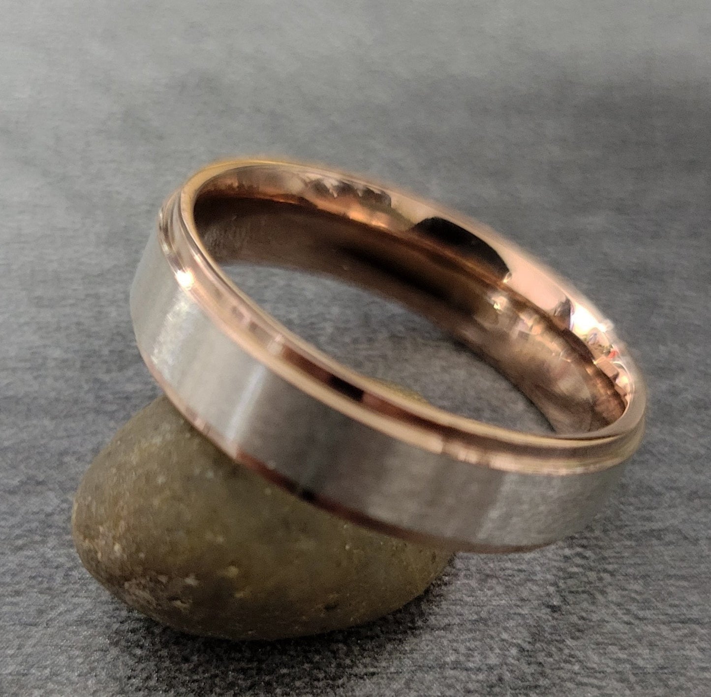 Think Engraved wedding Band Personalized Engraved Men's Rose Gold Wedding Ring - Engraved Handwriting Ring