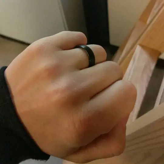 Think Engraved wedding Band Personalized Men's Matte Black Wedding Ring - Engraved Hand Writing Ring
