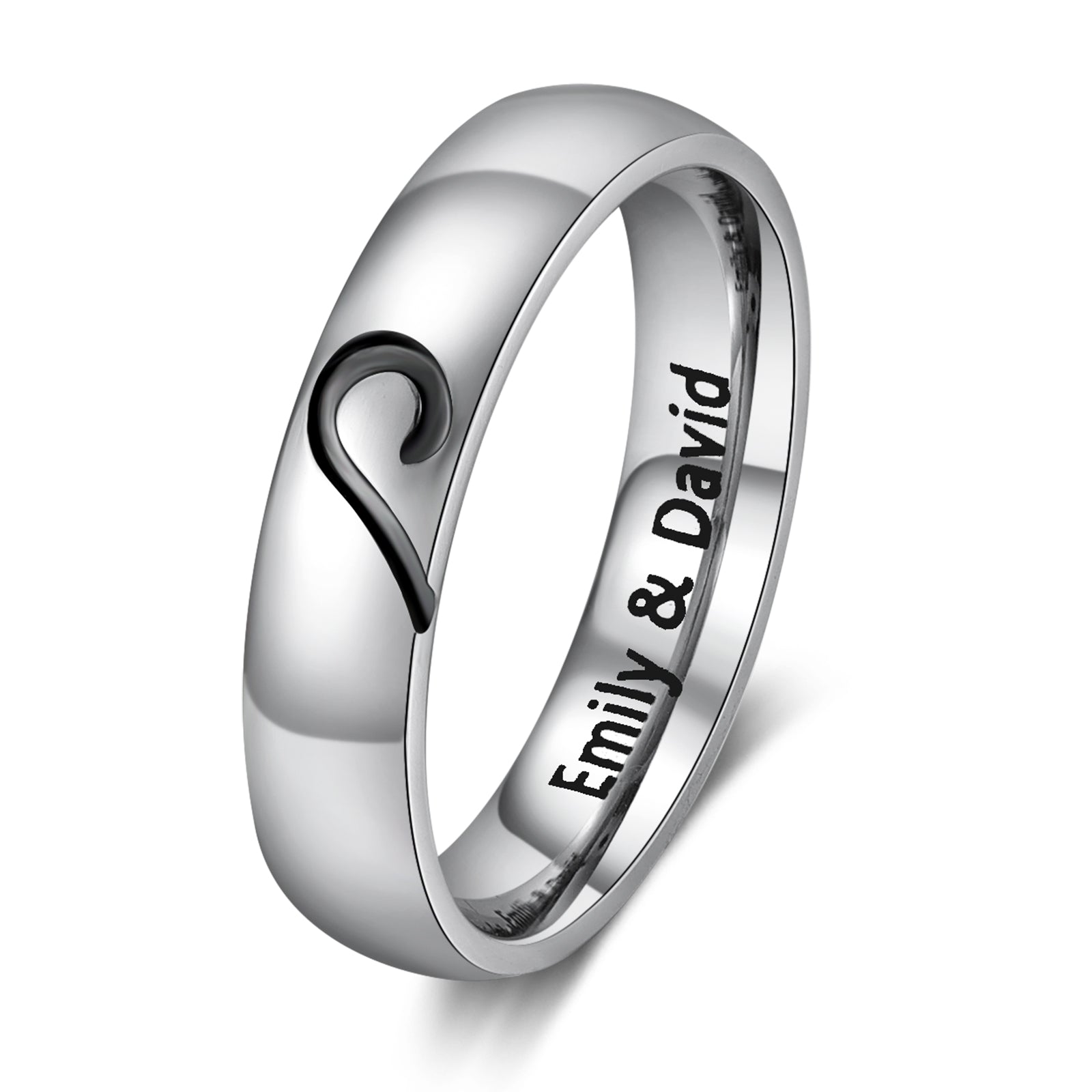 Personalized His and Hers Traditional Promise Ring or Wedding Ring