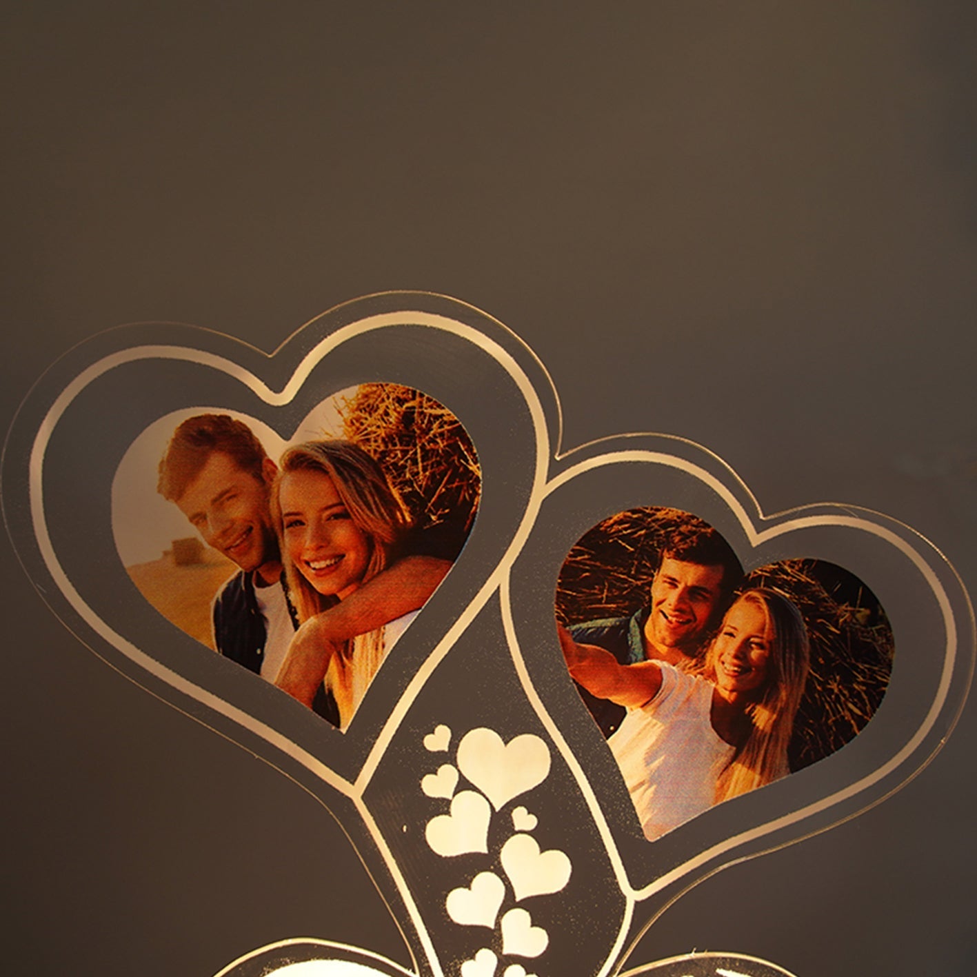 ThinkEngraved custom light Personalized Photo Collage and Names Infinity Hearts - Couples Gift