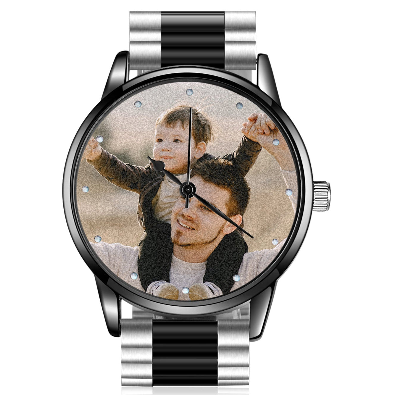 ThinkEngraved Custom watch Personalized Men's Custom Photo Watch With Engraving Father's Day Boyfriend