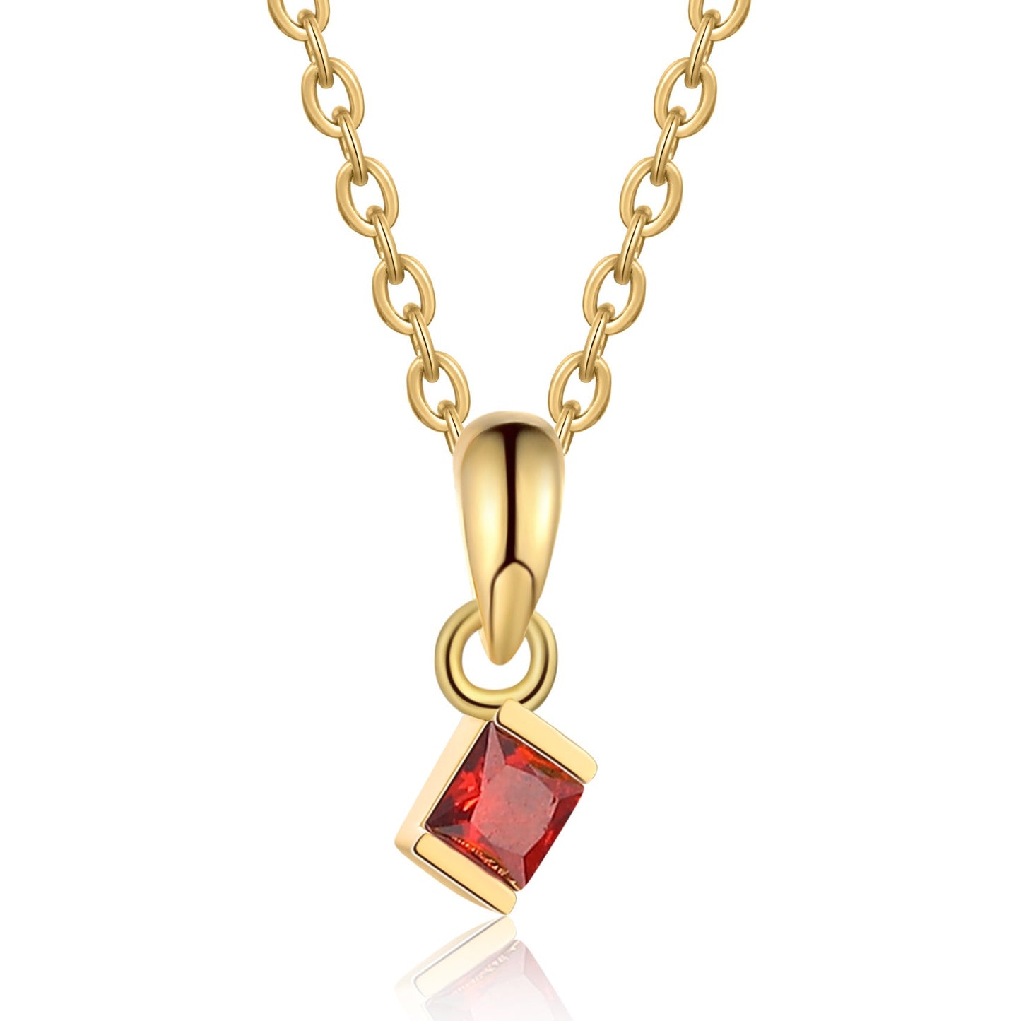 ThinkEngraved engraved necklace 1 Birthstone Elegant Square Stone Mother's Necklace