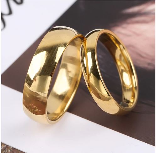 ThinkEngraved Engraved Ring Personalized Men's Gold Wedding Ring - Engraved Men's Ring Handwriting Ring