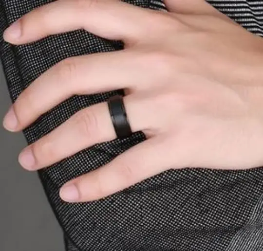 ThinkEngraved Engraved Ring Personalized Men's Matte Black Promise Ring